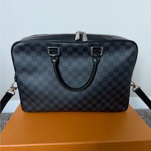 Louis Vuitton Graphite Checkered Briefcase